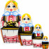 Matryoshka in Belarusian National Costume with Wheat Stalks, Set of 4 pcs