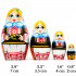 Matryoshka in Belarusian National Costume with Wheat Stalks, Set of 4 pcs