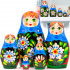 Matryoshka Russian Nesting Doll in Sarafan with Daisy Flowers Set of 5 pcs