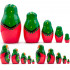 Russian Nesting Dolls Set of 5 pcs - Matryoshka in Green Head Scarf and Sarafan with Rose Flowers