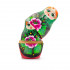 Russian Nesting Dolls Set of 5 pcs - Matryoshka in Green Head Scarf and Sarafan with Rose Flowers