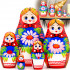 Matryoshka doll with a bouquet of lilies for home decor, set of 5 pcs