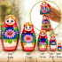 Matryoshka doll with a bouquet of lilies for home decor, set of 5 pcs