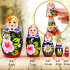 Matryoshka with dahlias and daisies