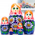 Matryoshka with a bouquet of daisies