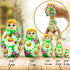 Handmade Russian Nesting Dolls with Traditional Flower Painting Set of 5 Pcs