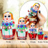 Russian Matreshka Doll in Belarussian Folk Dress with Cornflowers Set of 5 pcs