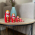 Matryoshka Dolls with Traditional Red Russian Sarafan Set 5 pcs - Hand-Painted Wooden Nesting Doll