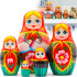Matryoshka Nesting Dolls Set of 5 pcs in Belarussian Traditional Sarafan with Ornaments