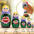 Russian Nesting Dolls Set of 5 pcs - Russian Doll in Purple Head Scarf and Sarafan with Poppies Bou