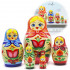 Traditional Hand-Painted Wooden Nesting Dolls Set of 5 Pcs