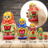 Traditional Hand-Painted Wooden Nesting Dolls Set of 5 Pcs