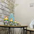 Nesting Dolls in Sarafan Dress with Hand Painted Chamomile and Lilac Flowers Set of 5 pcs