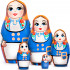 Russian Nesting Matryoshka Dolls in Finnish National Clothes Set of 5 Pcs