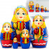 Russian Doll in Traditional Dutch Folk Dress with Tulips Set of 5 pcs