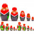 Russian Matryoshka Dolls in Sarafan Dress with Strawberries of 5 pcs - Handmade Strawberry Decor