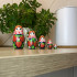 Russian Matryoshka Dolls in Sarafan Dress with Strawberries of 5 pcs - Handmade Strawberry Decor