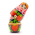 Russian Matryoshka Dolls in Sarafan Dress with Strawberries of 5 pcs - Handmade Strawberry Decor