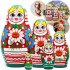 Nesting Dolls Set of 5 pcs - Matryoshka Doll in Belarussian Traditional Dress with Ornament