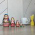 Nesting Dolls Set of 5 pcs - Matryoshka Doll in Belarussian Traditional Dress with Ornament