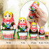 Belarusian matryoshka in national dress with cornflower bouquet set of 5 pieces