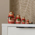 Matryoshka Nesting Doll in Orange Dress with Hazelnuts Set of 5 Pcs