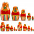 Matryoshka Nesting Doll in Orange Dress with Hazelnuts Set of 5 Pcs