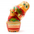 Matryoshka Nesting Doll in Orange Dress with Hazelnuts Set of 5 Pcs