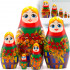 Nesting Dolls Set of 5 pcs - Ukrainian Doll with Rowan Branches - Matryoshka Doll with Rowan Tree Decor - Ukrainian Folk Motives