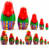Nesting Dolls Set of 5 pcs - Ukrainian Doll with Rowan Branches - Matryoshka Doll with Rowan Tree Decor - Ukrainian Folk Motives