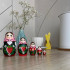 Russian Doll Set of 5 pcs in Strawberry Dress - Matryoshka Doll with Strawberries