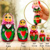 Russian Doll Set of 5 pcs in Strawberry Dress - Matryoshka Doll with Strawberries