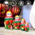 Russian Nesting Dolls Set 5 pcs - Traditional Russian Matryoshka with Strawberry Decorations