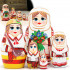 Belarusian matryoshkas in folk dress with a bouquet of cornflowers set of 5 pieces