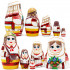 Belarusian matryoshkas in folk dress with a bouquet of cornflowers set of 5 pieces