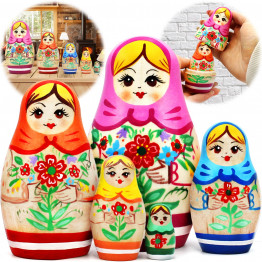 Matryoshka Russian Dolls with Traditional Flower Painting set of 5 pcs