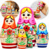 Matryoshka Russian Dolls with Traditional Flower Painting set of 5 pcs