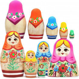 Matryoshka Russian Dolls with Traditional Flower Painting set of 5 pcs