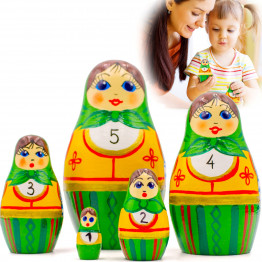 Matryoshka Nesting Dolls Teaching Numbers Set 5 pcs Educational Toys