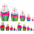 Matryoshka Doll with Mushrooms, Blueberry and Strawberries Set of 5 pcs