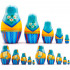 Russian Doll in Bavarian Dirndl Dress Set of 5 pcs - Matryoshka in Trachten Dirndl