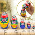 Matryoshka in Red Headscarf with Daisies (Set of 5 pcs)