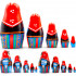 Polish Nesting Dolls Set of 5 pcs - Russian Dolls in Polish Folk Costumes with Ornament