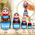 Polish Nesting Dolls Set of 5 pcs - Russian Dolls in Polish Folk Costumes with Ornament