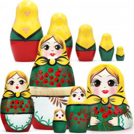 Russian Doll with Rowan Branches Set of 5 pcs 