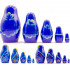 Blue Nesting Doll Set – 5-Piece Hand-Painted Wooden Matryoshka for Home Decor