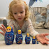 Blue Nesting Doll Set – 5-Piece Hand-Painted Wooden Matryoshka for Home Decor