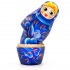 Blue Nesting Doll Set – 5-Piece Hand-Painted Wooden Matryoshka for Home Decor