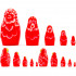 Russian Nesting Dolls Set of 5 pcs - Red Russian Doll for Red Decor
