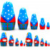 Russian Nesting Doll in Folk Dress with Russian Samovar Set of 5 pcs